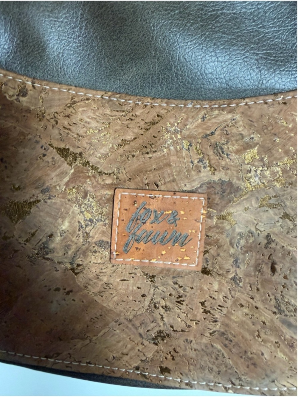 Fox & Fawn Cork Embroidered Boho Crossbody Bag - Picture 5 of 12